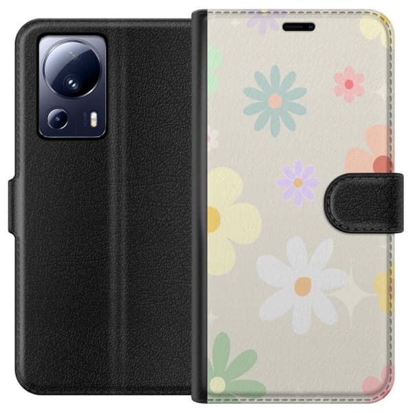 Pung-etui til Xiaomi 13 Lite med falmende blomster