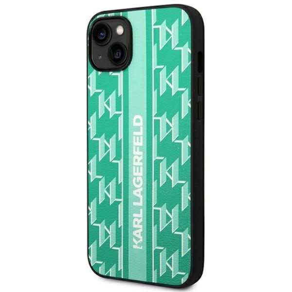 Karl Lagerfeld iPhone 14 Plus Skal Monogram Stripe - Grön