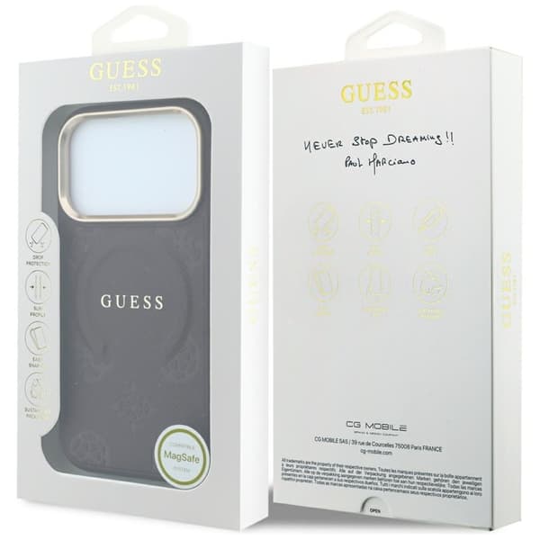 Guess Mobilskal För iPhone 18 Pro/17 Pro Magsafe Saffiano Peony & Ring