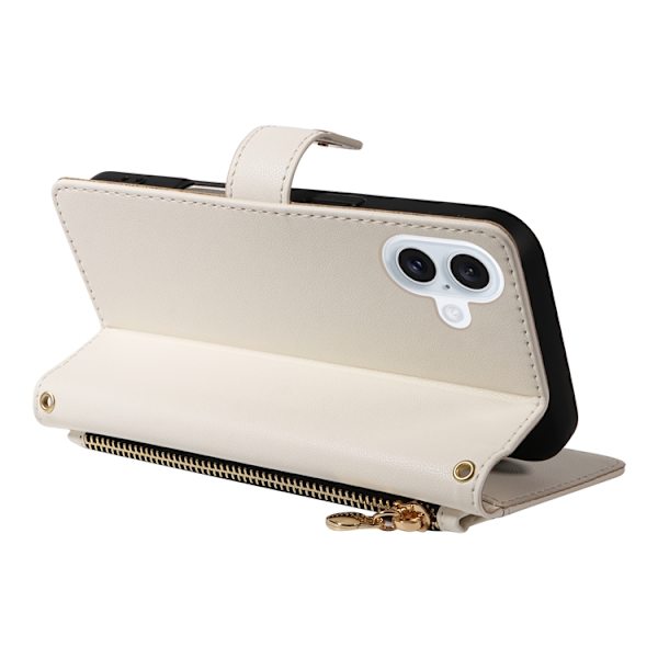 iPhone 17 Plånboksfodral Rhombus Läder - Vit Vit