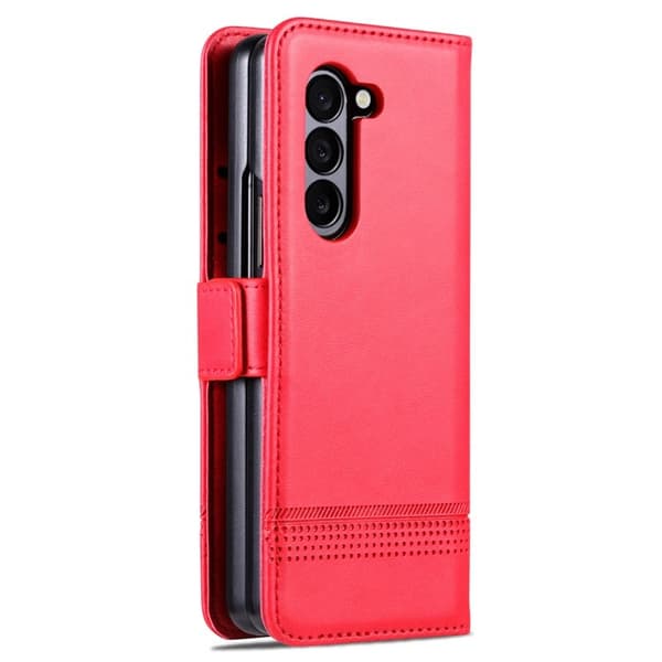 AZNS Samsung Galaxy Z Fold6 Plånboksfodral Konstläder - Röd