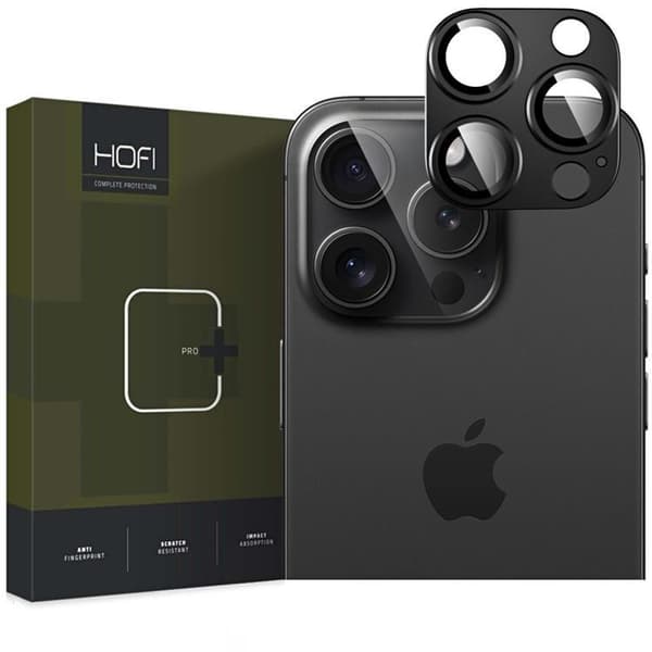 Hofi iPhone 16 Pro/16 Pro Max Kameralinsskydd Härdat Glas Fullcam Pro Plus Svart