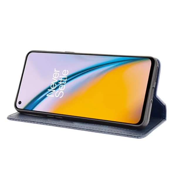OnePlus Nord 2 5G Plånboksfodral Retro Style Flip Stativ Blå