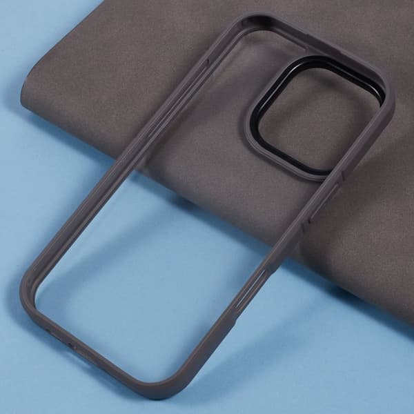 X-LEVEL Mobilskal till iPhone 16 Pro Max Akryl+Silikon Klar Bak - Grå