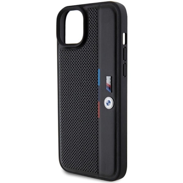 BMW iPhone 15/14/13 Mobilskal Perforated Tricolor Line Svart