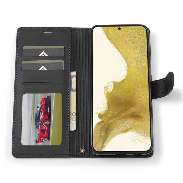 LC.IMEEKE L2 Series Samsung Galaxy S25 Plånboksfodral Konstläder - Svart