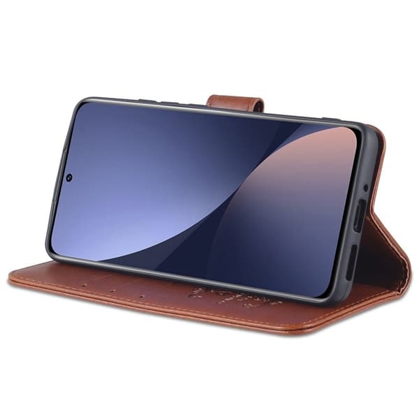 AZNS Xiaomi 12 5G/12X 5G/12S 5G Plånboksfodral Konstläder - Brun