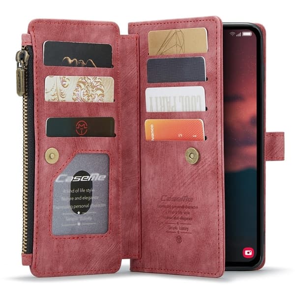 CASEME Galaxy A24 4G Plånboksfodral C30 Zipper - Röd Röd