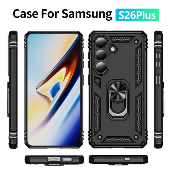 Mobilskal för Samsung Galaxy S26 Plus PC + TPU med Kickstand - Svart