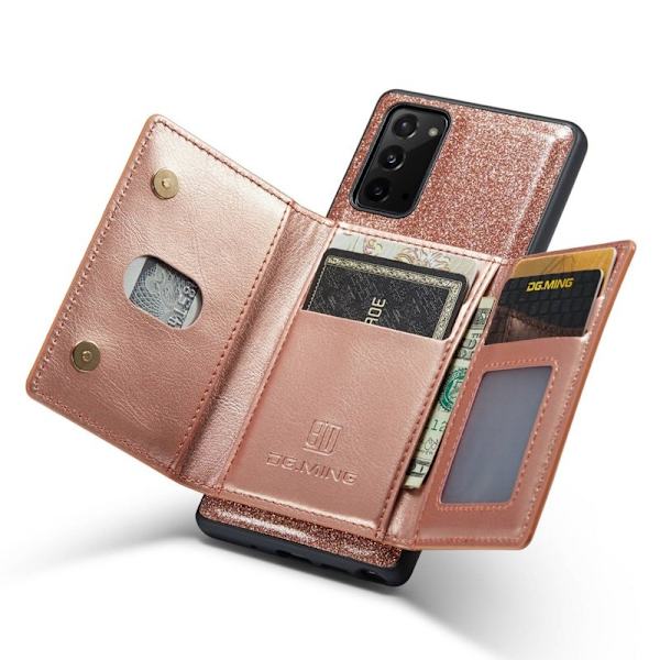 DG.MING M3 Series Plånboksfodral för Samsung Galaxy Note20 5G - Roséguld
