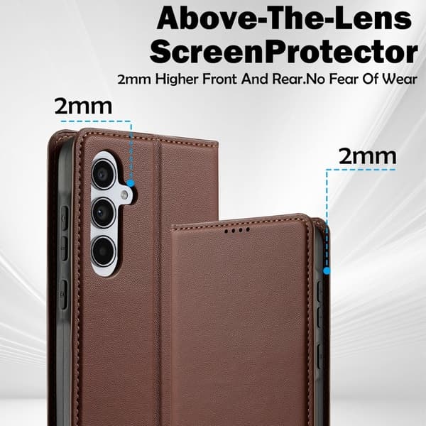 LC.IMEEKE L1 Series Samsung Galaxy A35 Plånboksfodral Konstläder - Brun