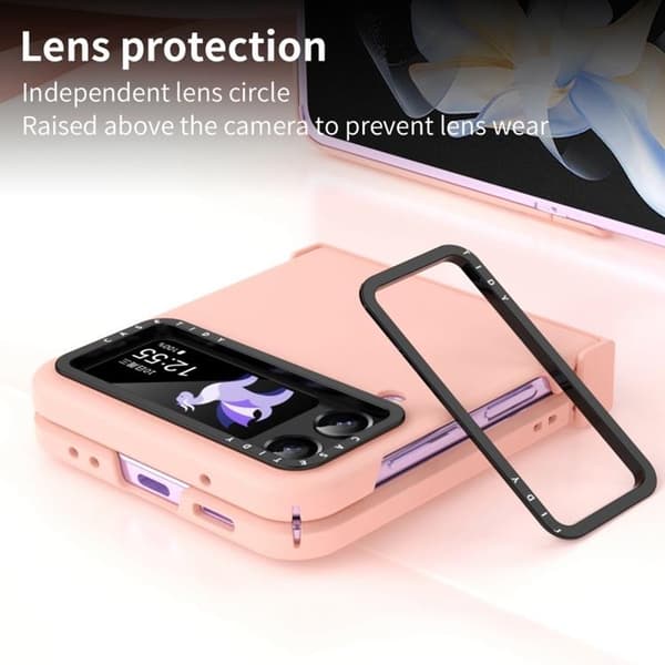 Galaxy Z Flip 4 Skal Lens Hinge Folding - Rosa Rosa