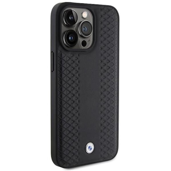 BMW Mobilskal till iPhone 15 Pro Max Läder Diamond Pattern - Svart Svart