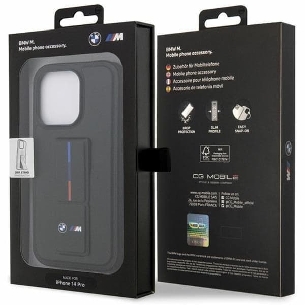 BMW iPhone 14 Plus Mobilskal Grip Hot Stamp - Sort Black
