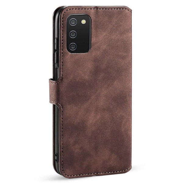 Dgming Retro Wallet Case til Samsung Galaxy A03s - Kaffe