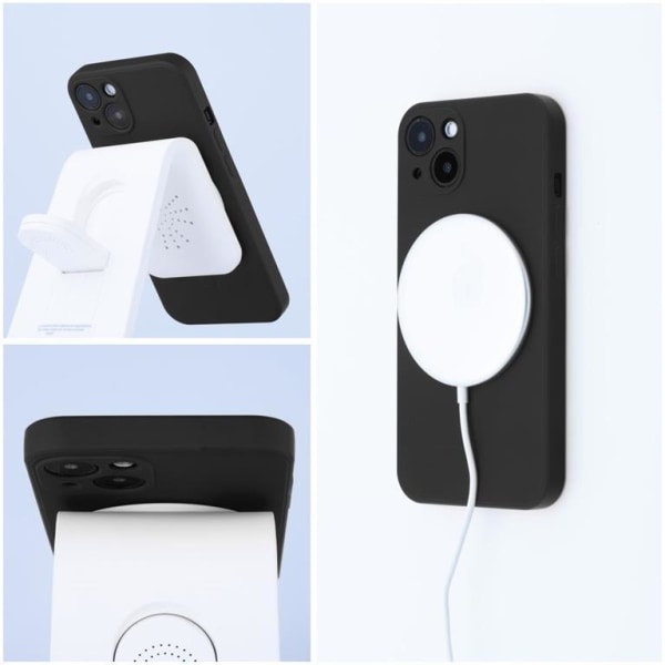iPhone 12 Mini Magsafe -suojus silikoni - musta