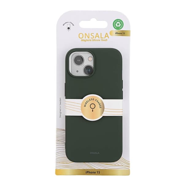 Onsala Mobilskal till iPhone 15 MagSafe Silikon - Olive Grön Grön