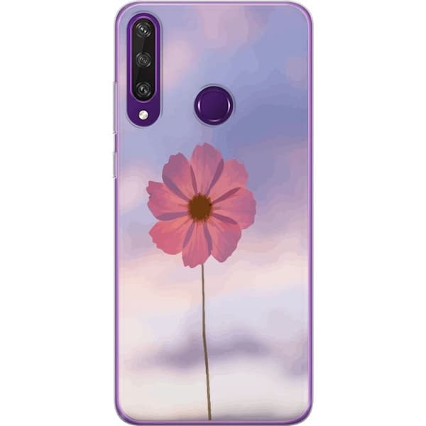 Mobilcover til Huawei Y6p med lyserød blomst