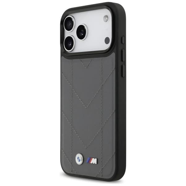 BMW telefontaske til iPhone 17 Pro Max MagSafe M quiltet logo Grå