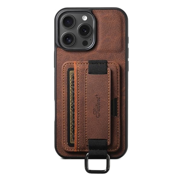 SUTENI Mobilskal till iPhone 16 Pro Max Litchi Texture - Brun Brun