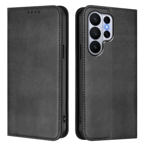 Samsung Galaxy S26 Ultra Plånboksfodral Konstläder RFID Skydd - Svart