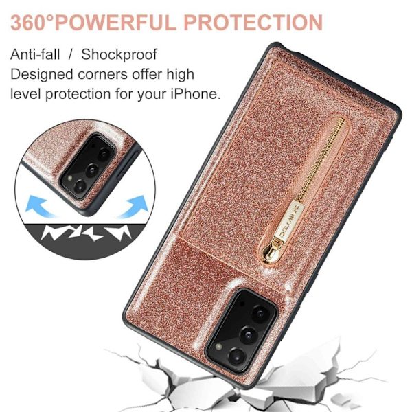DG.MING M3 Series Plånboksfodral för Samsung Galaxy Note20 5G - Roséguld