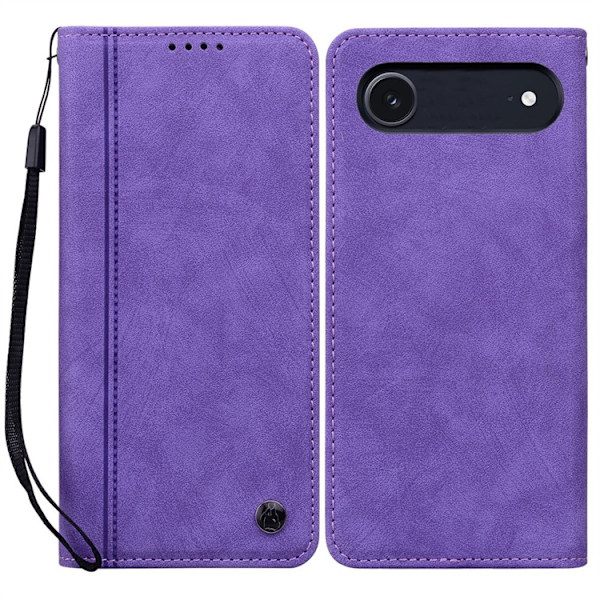 iPhone Air Konstläder Plånboksfodral med Rem Lines Pattern - Lila Lila