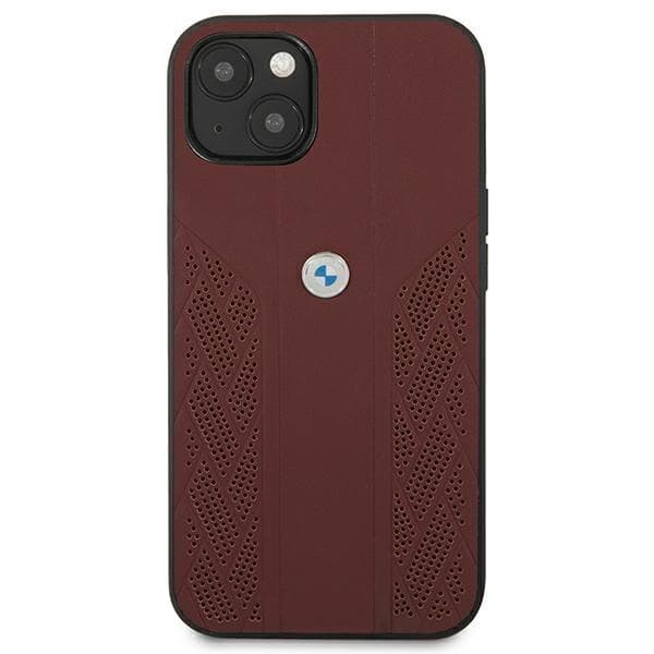 BMW Skal iPhone 13 mini Læder Curve Perforate - Rød Red