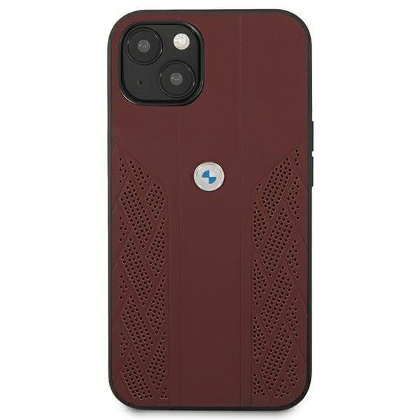 BMW Skal iPhone 13 mini Läder Curve Perforate - Röd Röd