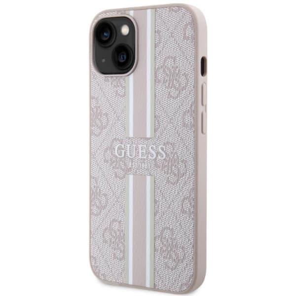 Guess iPhone 14 -puhelinkuori MagSafe 4G Printed Stripes - Pinkki Rosa