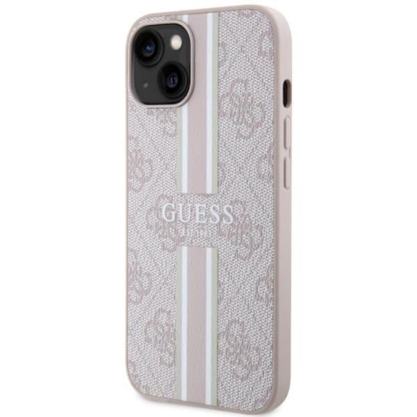 Guess Mobilskal till iPhone 14 MagSafe Printed Stripes - Rosa