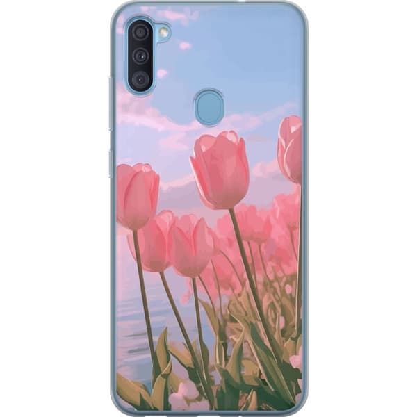 Mobilcover til Samsung Galaxy A11 med Rosa Tulipaner