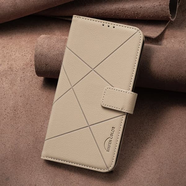 BINFEN Samsung Galaxy S26+ Plånboksfodral Konstläder RFID Skydd - Beige
