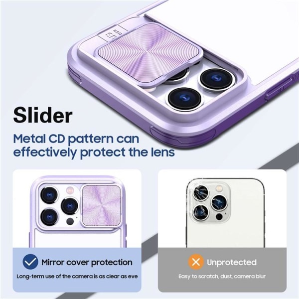 iPhone 14 Pro Max Cover Kamera Slider - Lilla