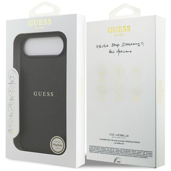 Guess Mobilskal till iPhone Air MagSafe Grained Ring - Svart Svart