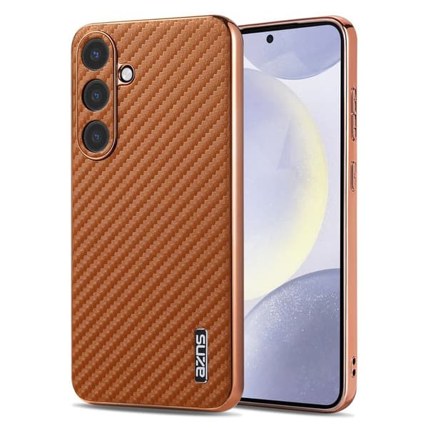 AZNS Mobilskal för Samsung Galaxy S26 Elektropläterad PU + TPU - Brun