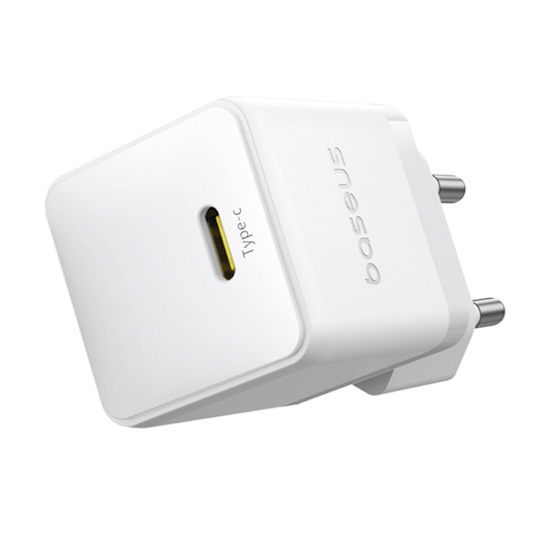Baseus Snabbladdare USB-C 20W Mini USB-C Kabel 60W 1m - Vit Vit