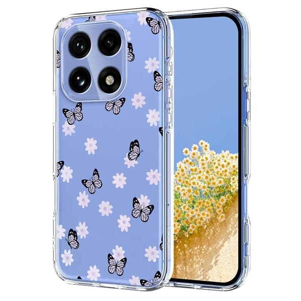 Mobilskal till OnePlus 15 Butterfly Floral Pattern Lila