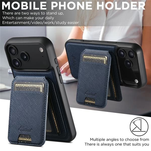 SUTENI Mobilskal till iPhone 17 Pro MagSafe Cross Texture H18 - Blå Blå