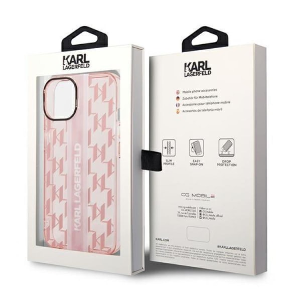 Karl Lagerfeld iPhone 14 Plus Skal Mono Vertical Stripe - Rosa