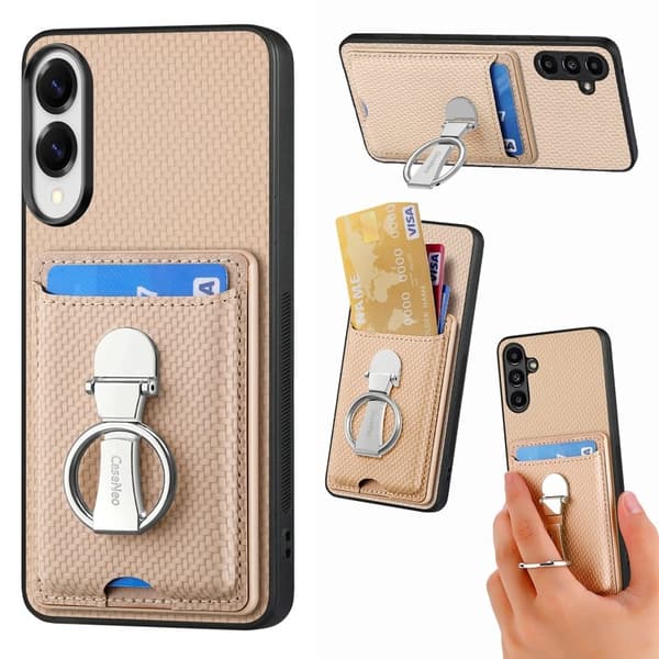 D.G Ming Mobilskal till Samsung Galaxy S25 Edge Äkta läder - Beige