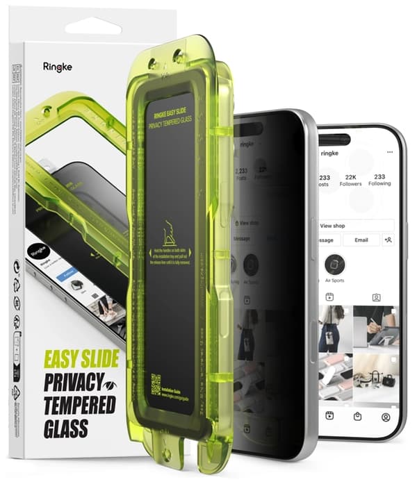 [2-Pack] Ringke Härdat Glas Skärmskydd För iPhone 18 Pro Privacy - Svart