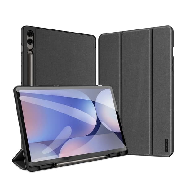Dux Ducis Galaxy Tab S10 Plus/S9 Plus/S9 FE Plus -kotelo Domo Nahka - Musta Black