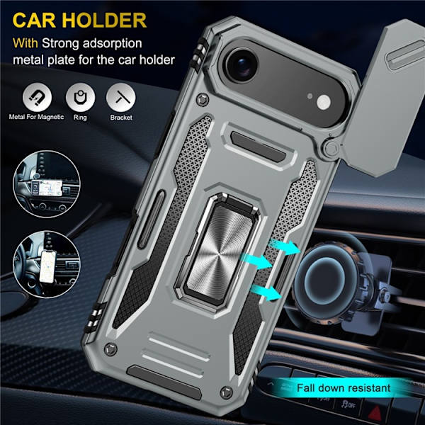 Mobilskal till iPhone Air Kickstand Lens Lid - Grå Grå