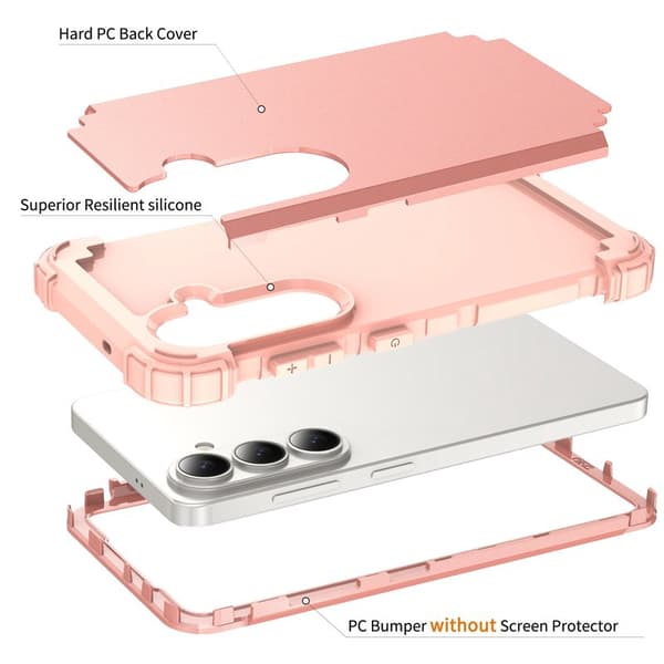 Mobilskal för Samsung Galaxy S26 Plus Stöttålig PC + TPU - Roséguld