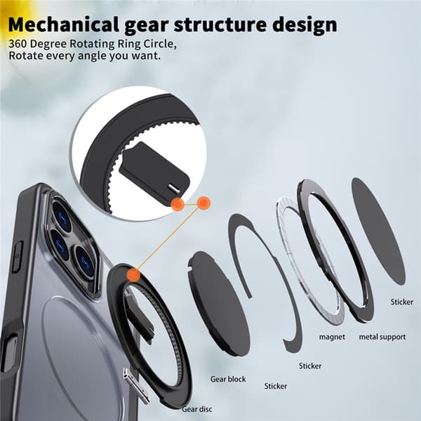 Mobilskal till iPhone 17 Pro MagSafe TPU+PC Kickstand - Svart Svart