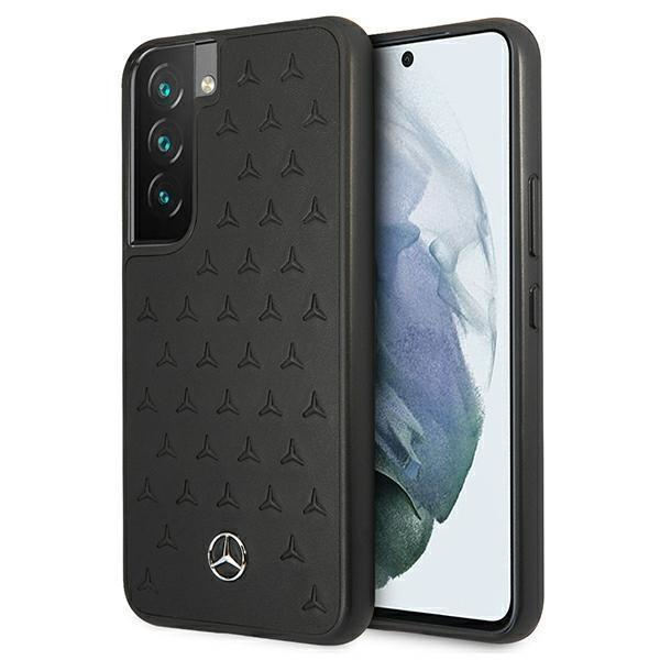 Mercedes Läder Stars Pattern Skal Galaxy S22 Plus - Svart Svart