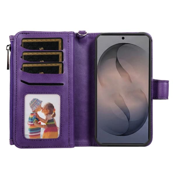 Plånboksfodral för Samsung Galaxy S26 Magnetiskt Konstläder - Lila