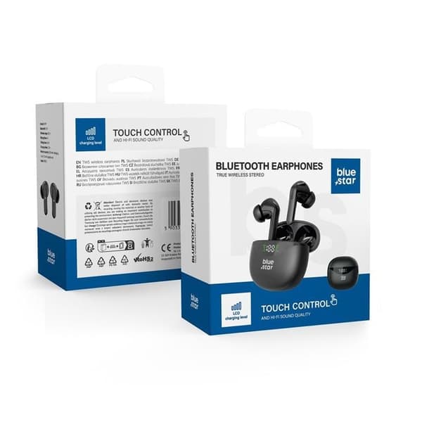Blue Star Trådløse Øretelefoner TWS T60 - Sort Black
