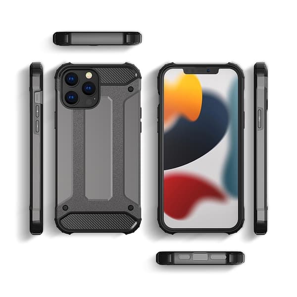 Hybrid Armor Tough Rugged Skal iPhone 13 Pro - Musta Black